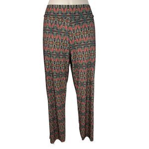 Onzie Hot Yoga Orange Multi Pura Vida Side Split Hem Flowy Pant